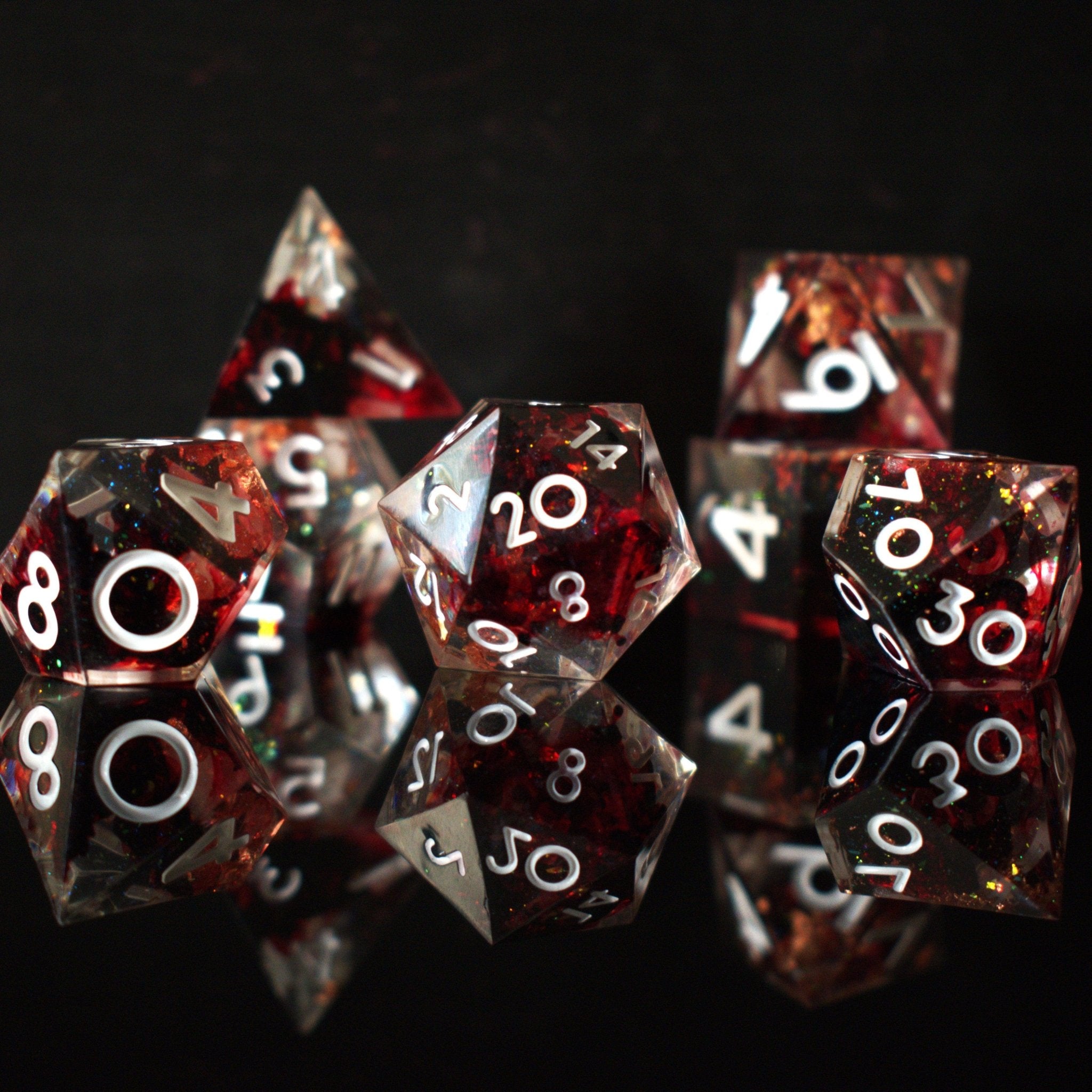 Vampiric Touch Sharp - Edged Resin Dice Set - Misty Mountain Gaming - 1