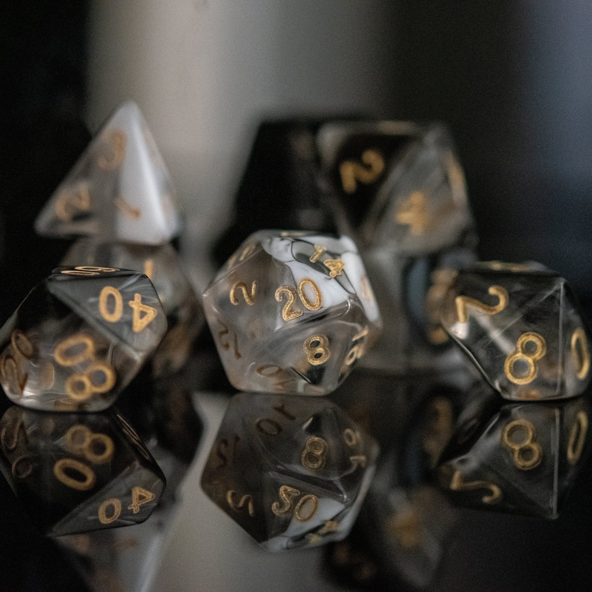 Yin and Yang Acrylic Dice Set - Misty Mountain Gaming - 4