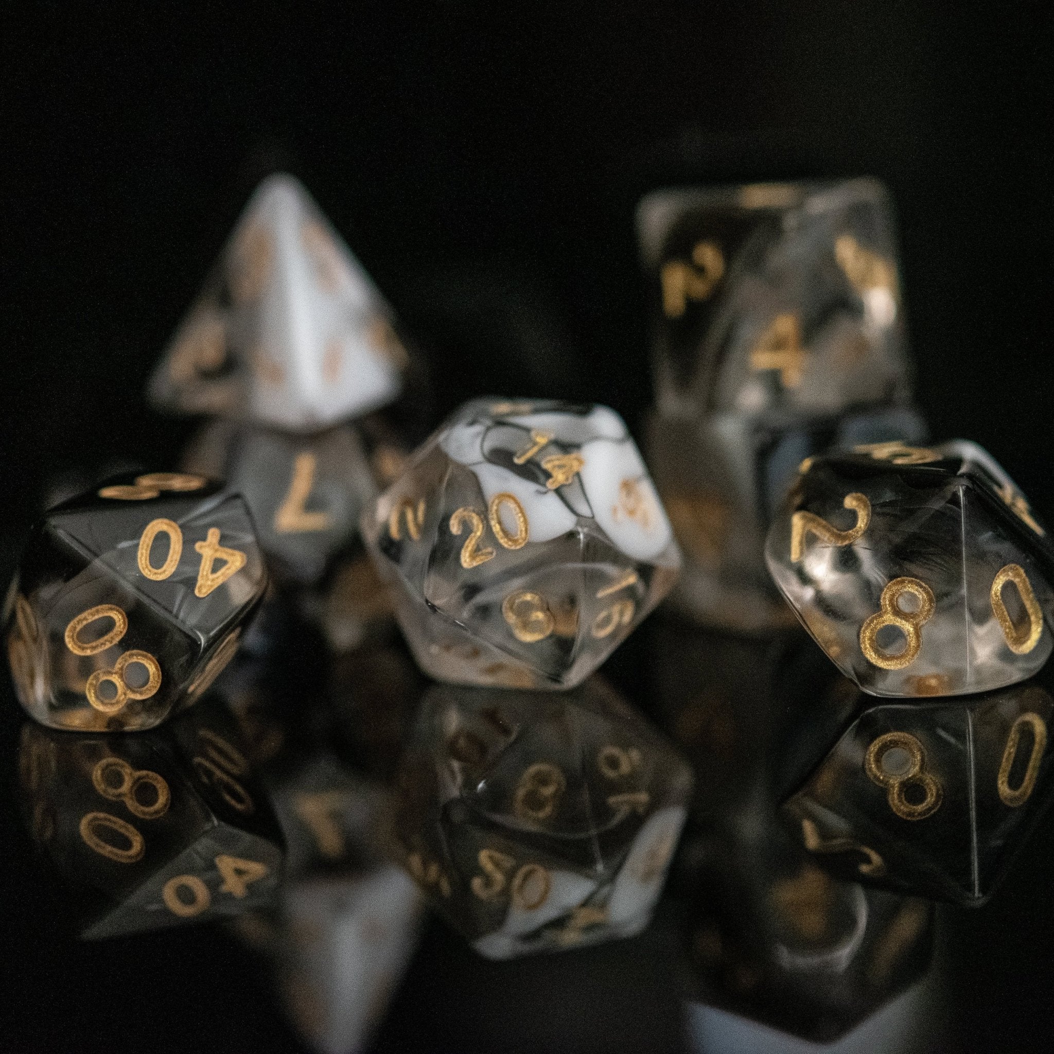 Yin and Yang Acrylic Dice Set - Misty Mountain Gaming - 2