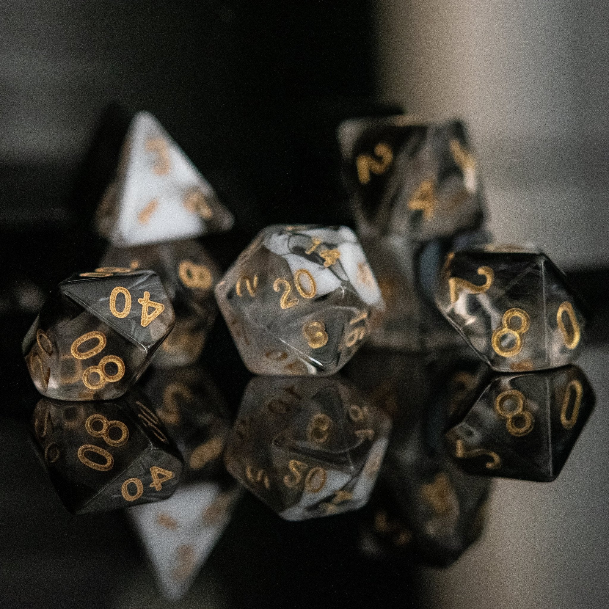 Yin and Yang Acrylic Dice Set - Misty Mountain Gaming - 1