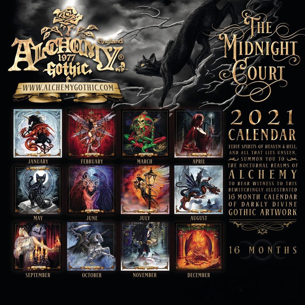 Alchemy Gothic 'The Midnight Court' 2021 Wall Calendar - Alchemy of England - 2