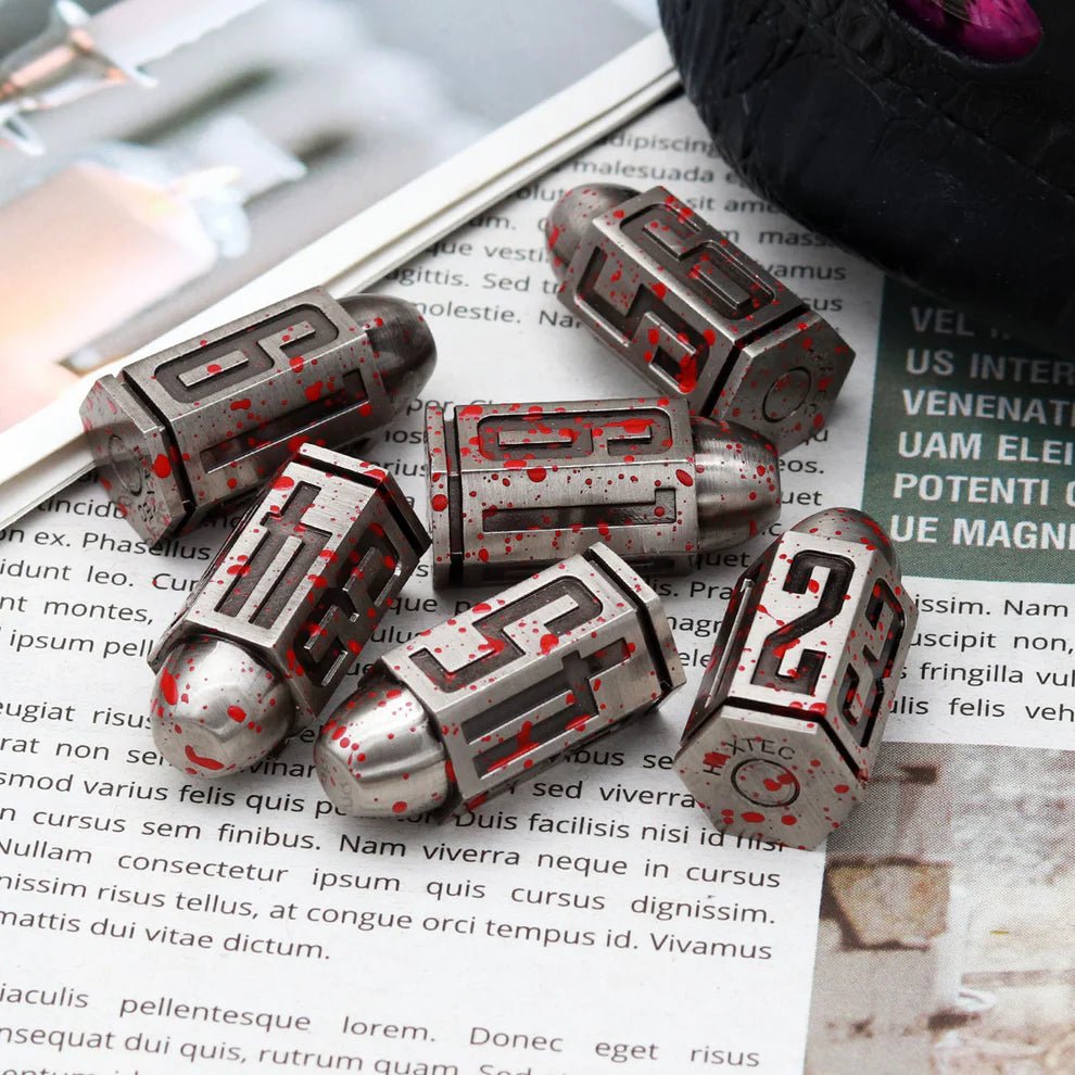 Bullet: Bloodstained Antique Iron Dice Set, 6-Pack - Haxtec - 2