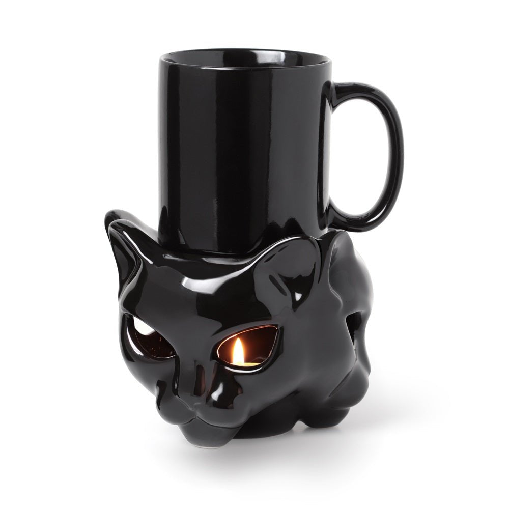 Cat Tealight Mug Warmer/ Crystal Ball Holder - Alchemy of England - 1