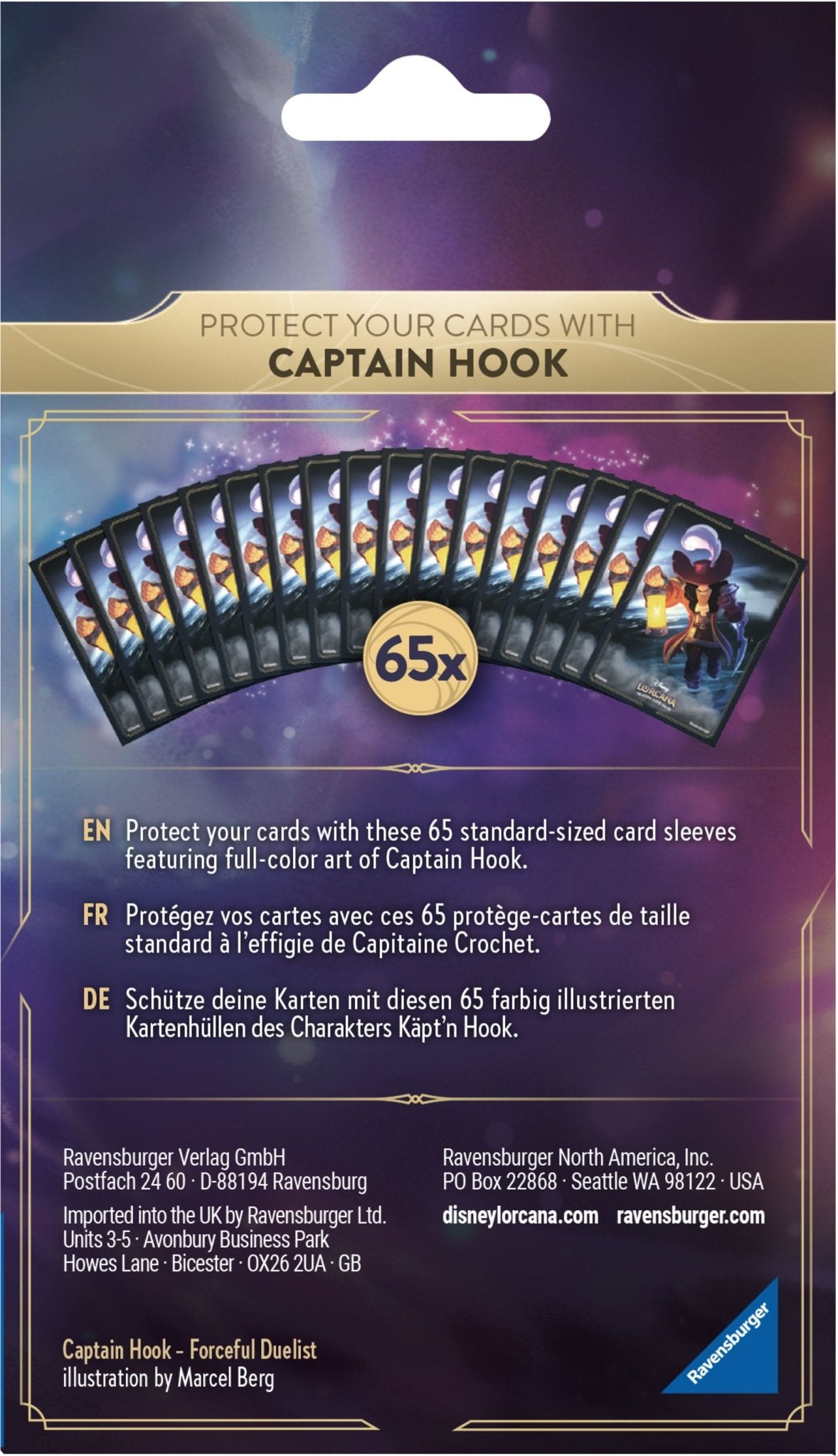 Disney Lorcana: Captain Hook Standard Card Sleeves, 65-Pack - Disney - 2