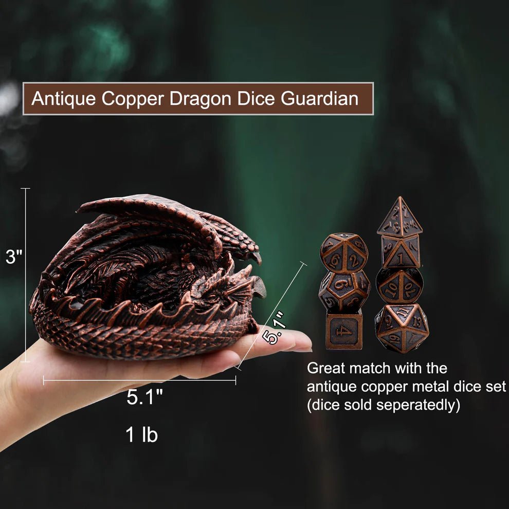 Dragon Guard Dice Set - Antique Copper - Haxtec - 3