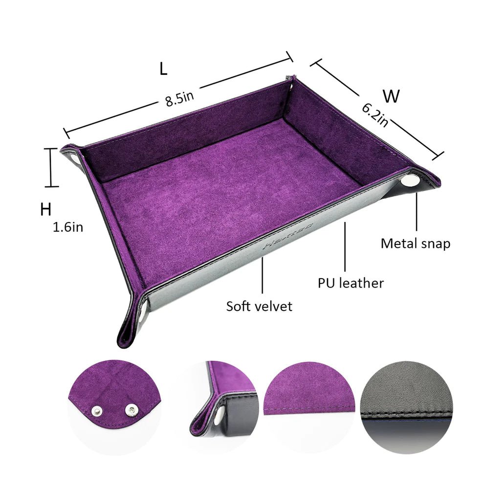Foldable Dice Tray Dice Set - Purple - Haxtec - 2