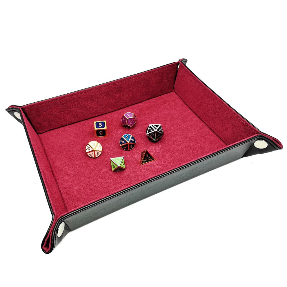 Foldable Dice Tray Dice Set - Red - Haxtec - 1