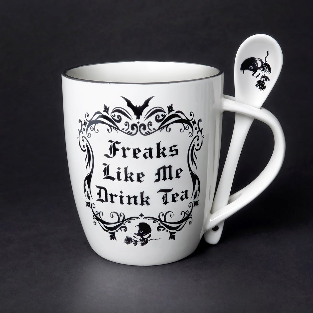 Freaks Like Me Drink Mug Tea Cup and Spoon - Alchemy of England - 1
