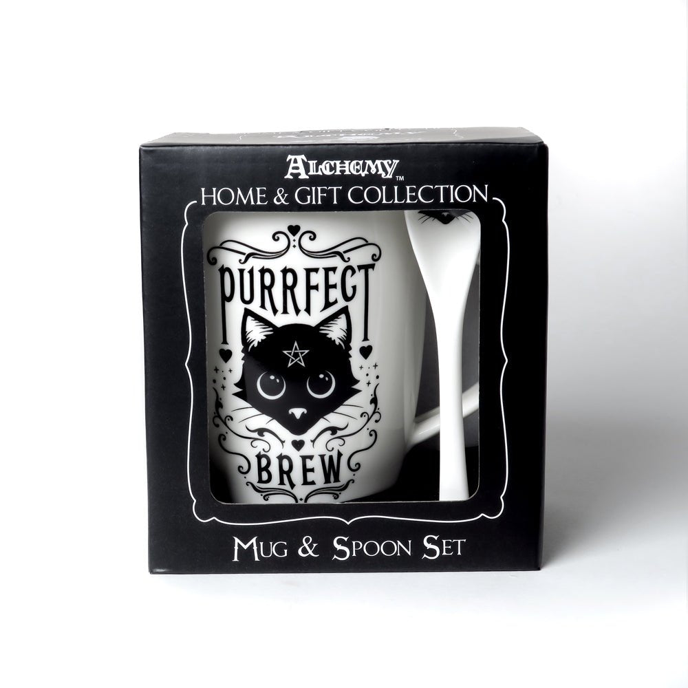 Purrfect Brew Mug Tea Cup and Spoon - Alchemy of England - 2