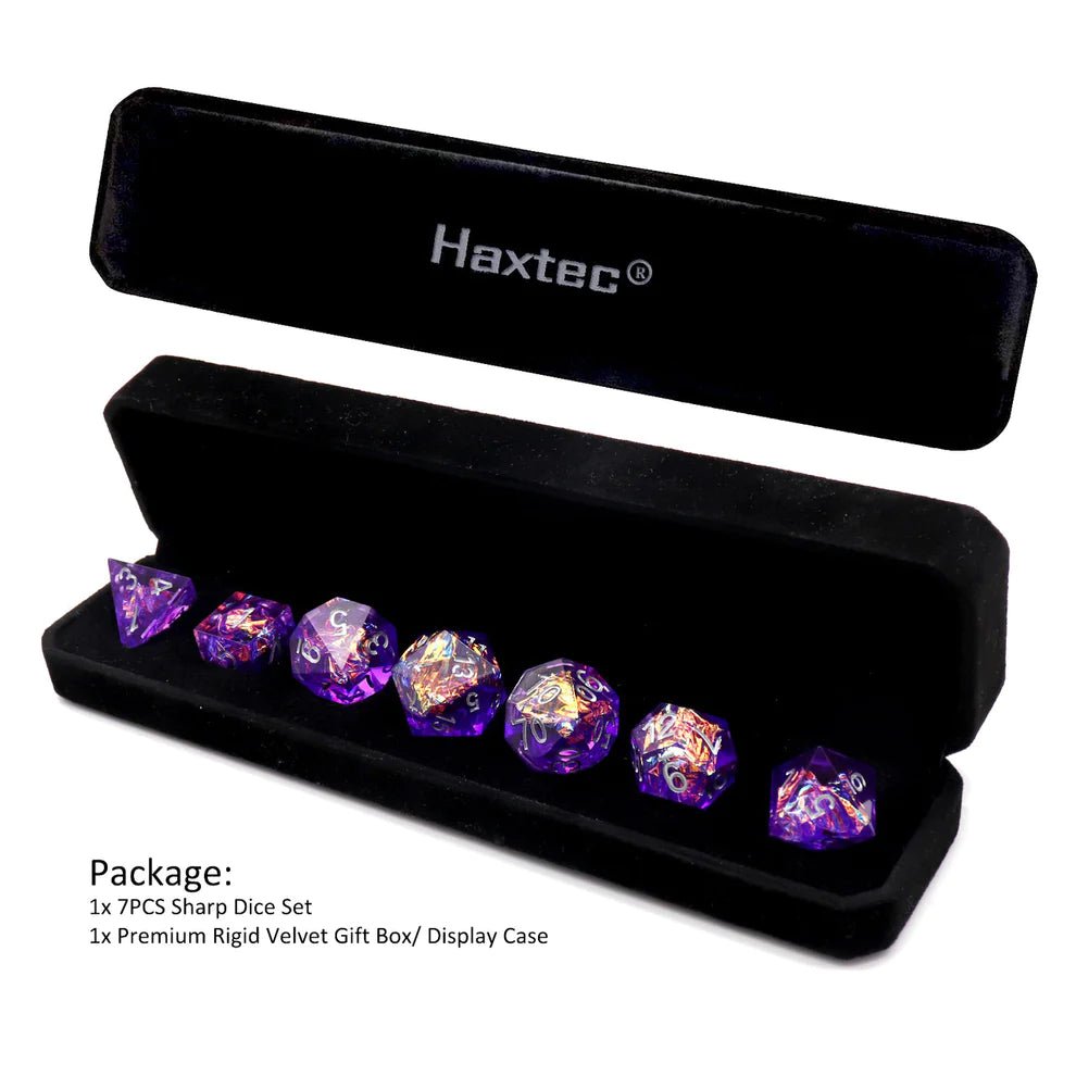 Sharp Edge: Violet Galaxy Dice Set - Haxtec - 6