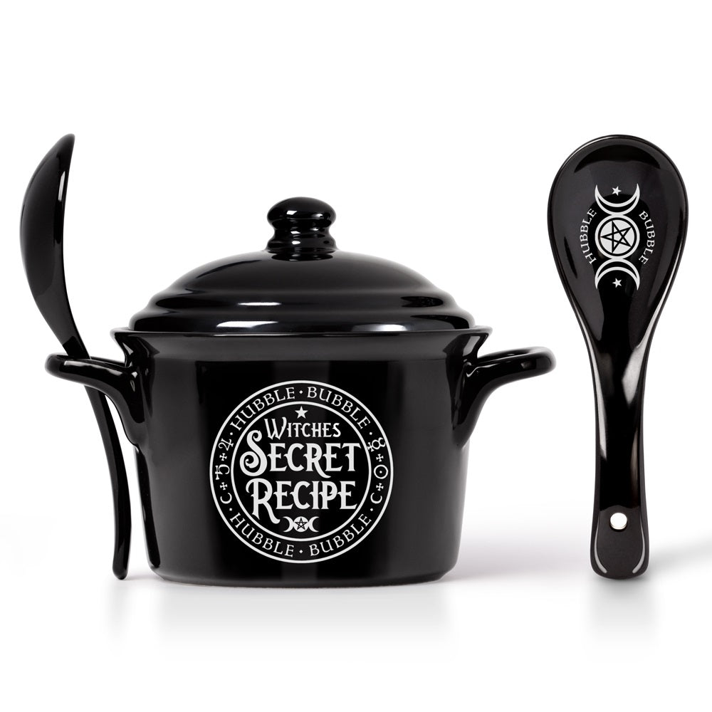 Witches Secret Recipe Pot and Spoon - Alchemy of England - 1
